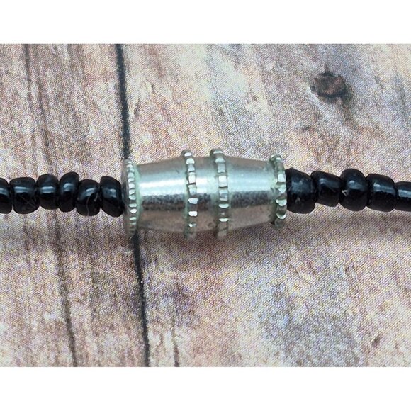 Black Glass Crystal Jewelry Set Choker Necklace Wide Bracelet Goth Witchy Formal - Picture 10 of 10